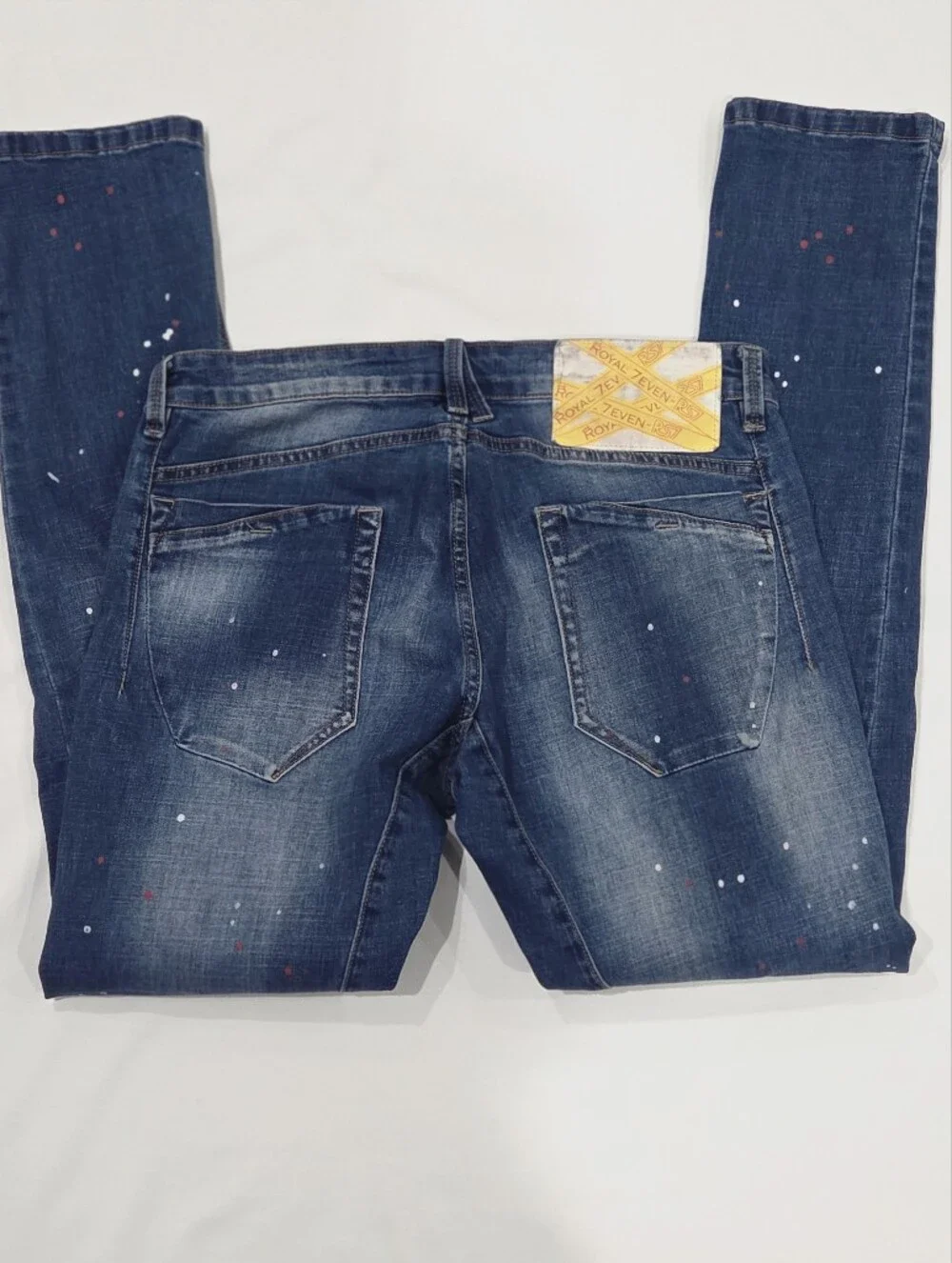 Royal 7even RS7 Paint Splatter Stretch Slim Jeans - 32x32 - Picture 8 of 9